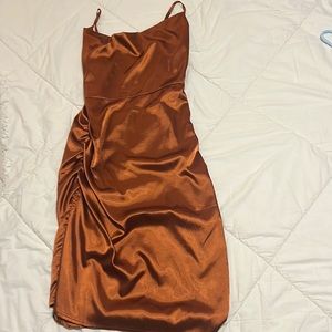 Small brown/orange silk dress with straps